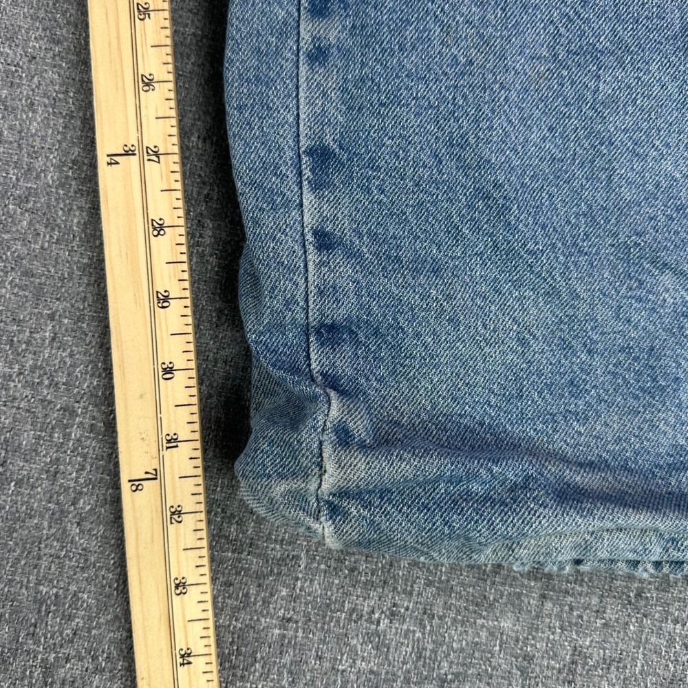 Wrangler Jeans Mens 36x30 Rugged Wear Blue Fleece Lined Insulated Distressed - Picture 10 of 13